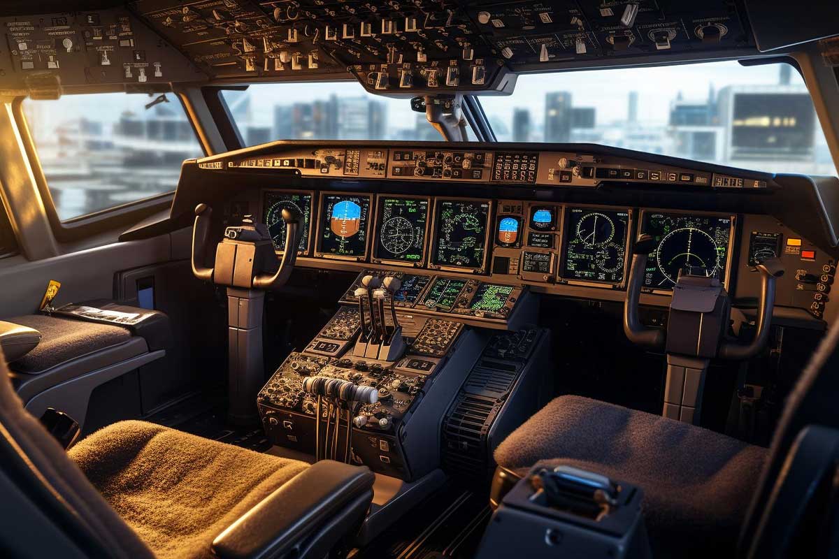 cockpit of a private jet plane